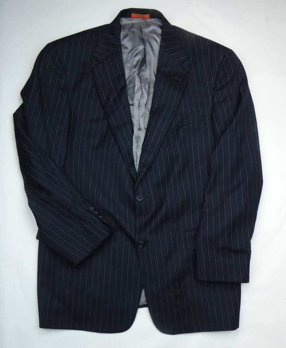 NEW Hart Schaffner Marx Travelor 2 piece suit, 41R, Navy Pinstripe